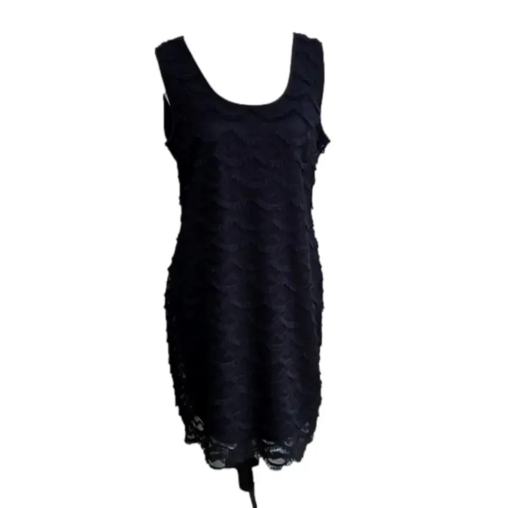 Ronni Nicole Black Cocktail Dress Flapper style Size 14